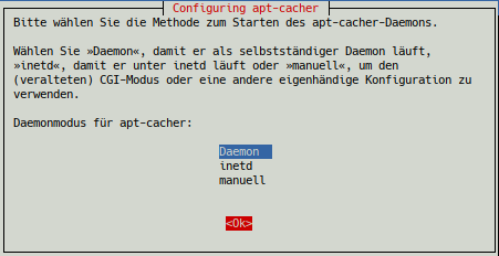 Konfiguration von apt-cacher