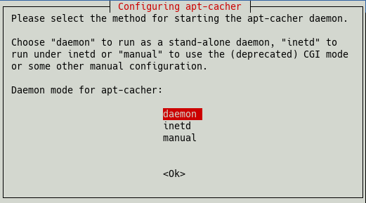 Configuration of apt-cacher