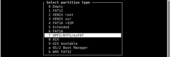 partition select type